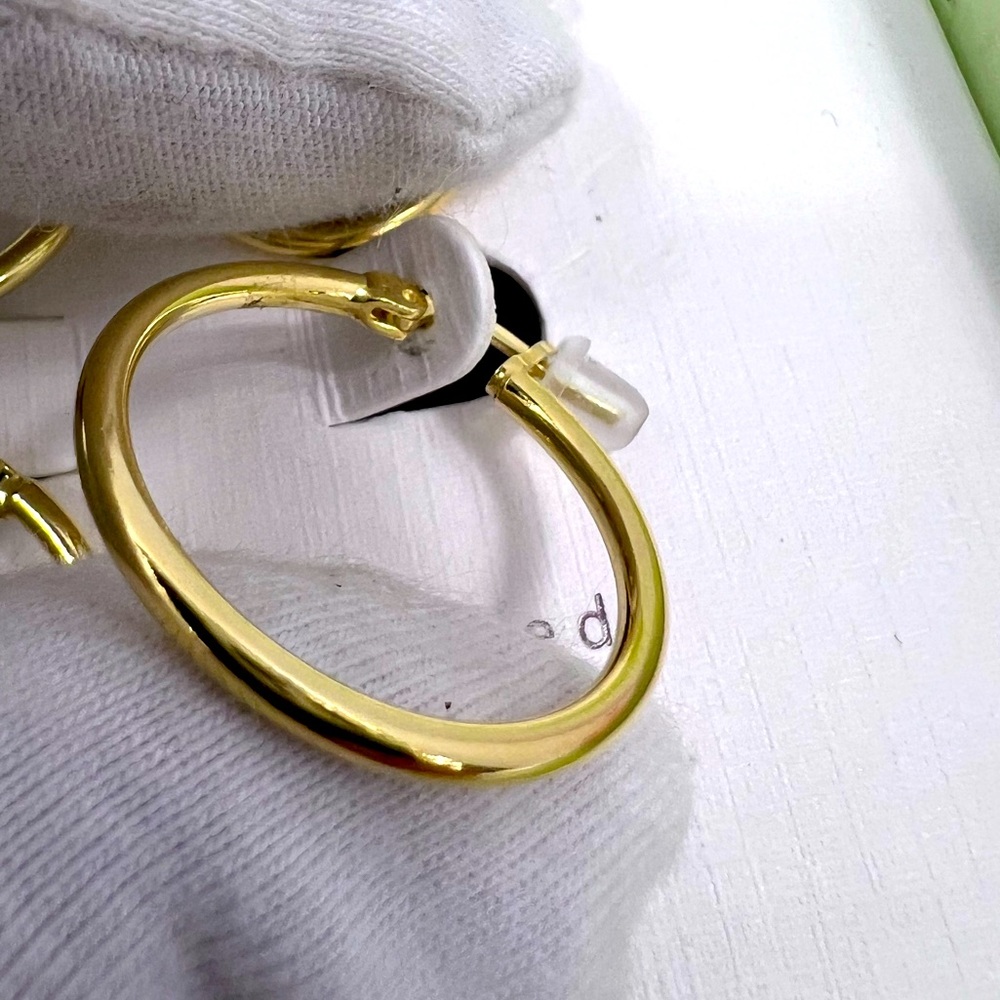 MÍA FIORE, 2 HOOP EARRINGS, STERLING SILVER, 18KT GOLD PLATED, 2 DIFFERENT SIZES - Picture 6 of 16